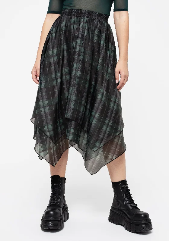 Skirts for a holiday Checkmate Layered Organza Handkerchief Hem Skirt