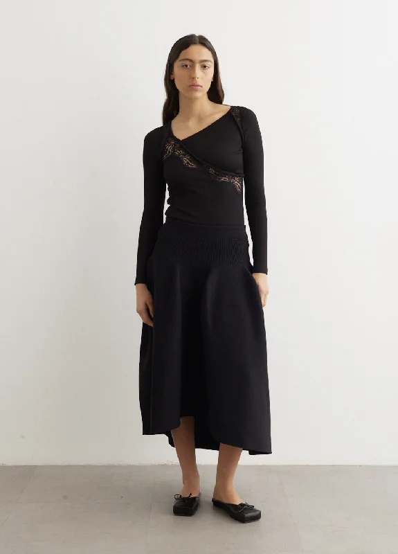 Skirts with a front zipper Pottery Glitter Rounded Hem Skirt