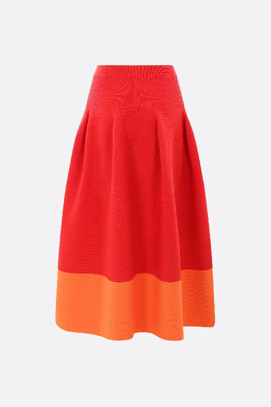 Linen blend skirts for breathability Pottery midi skirt in stretch knit