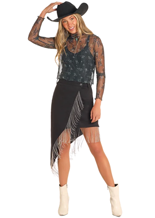Sheer skirts for a sexy style Women's Rock & Roll Cowgirl Skirt #BW69D04923