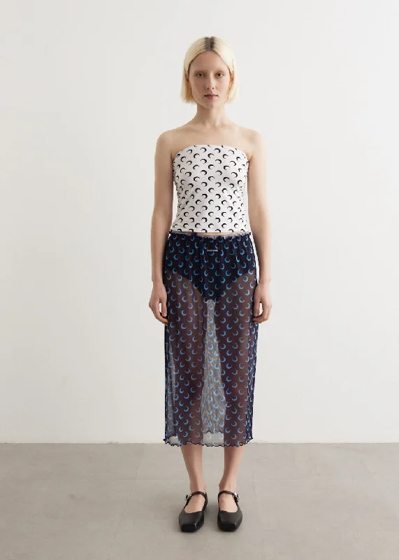 Skirts with a beaded embellishment Mesh Midi Skirt