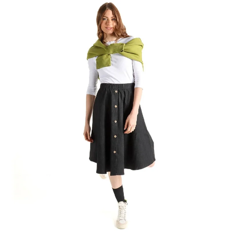 Skirts for a family gathering Women's Buttoned A-Line Denim Skirt