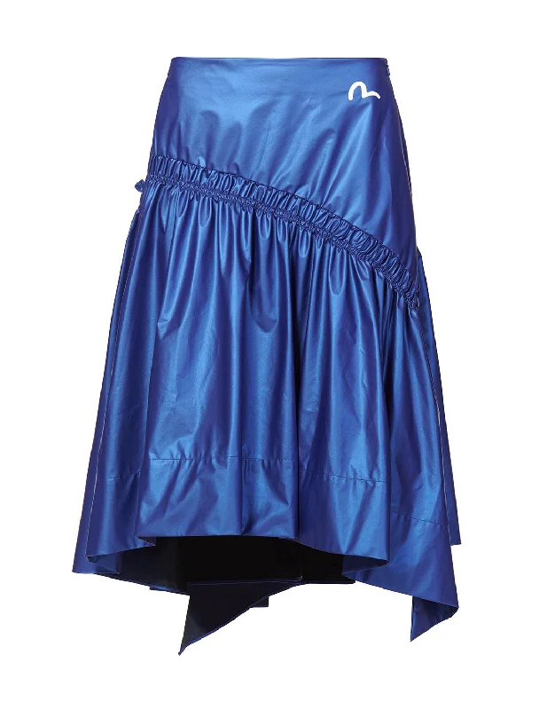 Skirts with a gathered waist Layered Skirt with Logo and Seagull Print