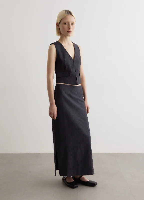 Skirts with a flounce Angel Satin Pinstripe Skirt