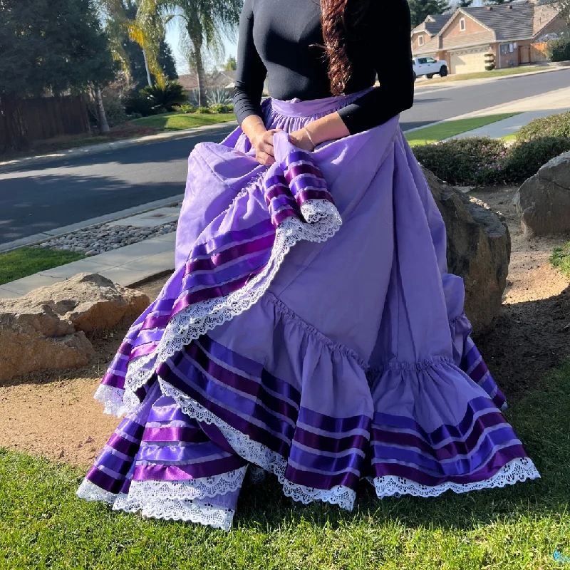 Skirts for a beach wedding Hoja de Maiz Folklorico Dance Practice Skirt, Doble Vuelo, Orquídea