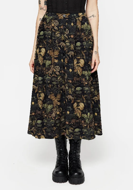 Skirts with a gathered skirt Rebirth Button Up Midi Skirt