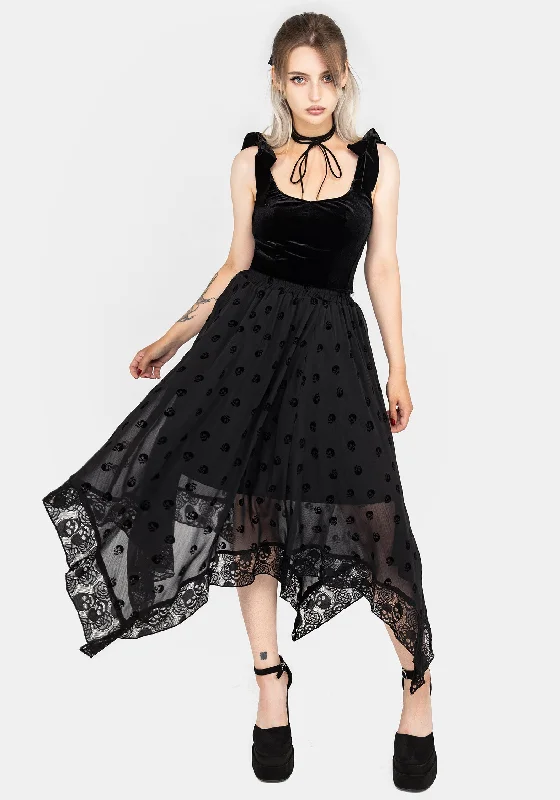 Skirts for a photo shoot Bones Flocked Chiffon Handkerchief Hem Skirt
