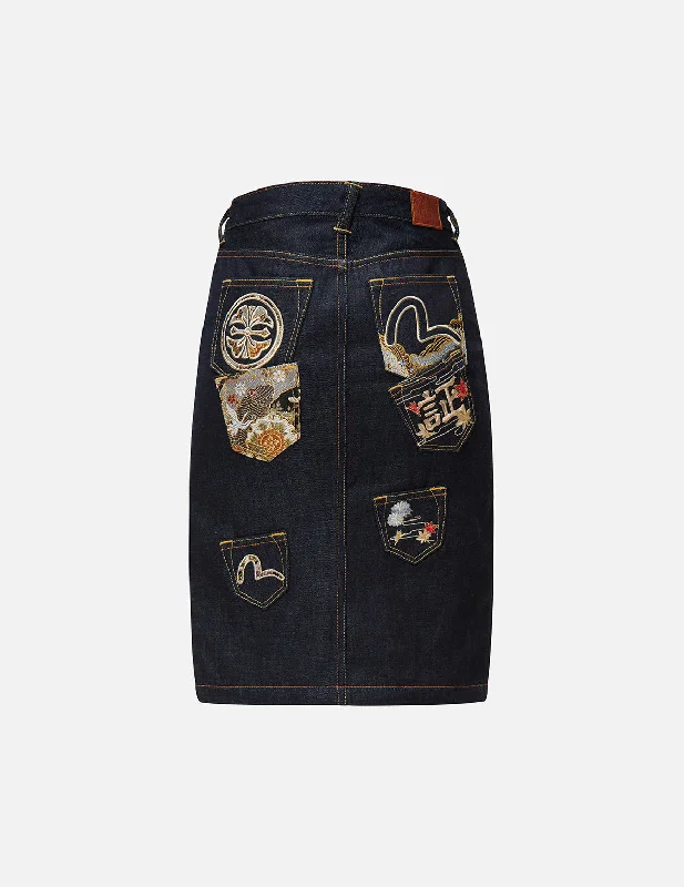 Skirts for a nature walk Multi-pocket Denim Skirt