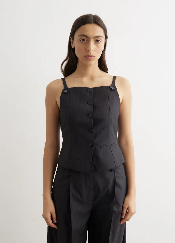 Skirts for a wedding guest Melange Stripe Suiting Vest Top