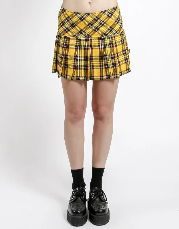 Striped skirts for a nautical look PLEATED SKIRT YELLOW PLAID