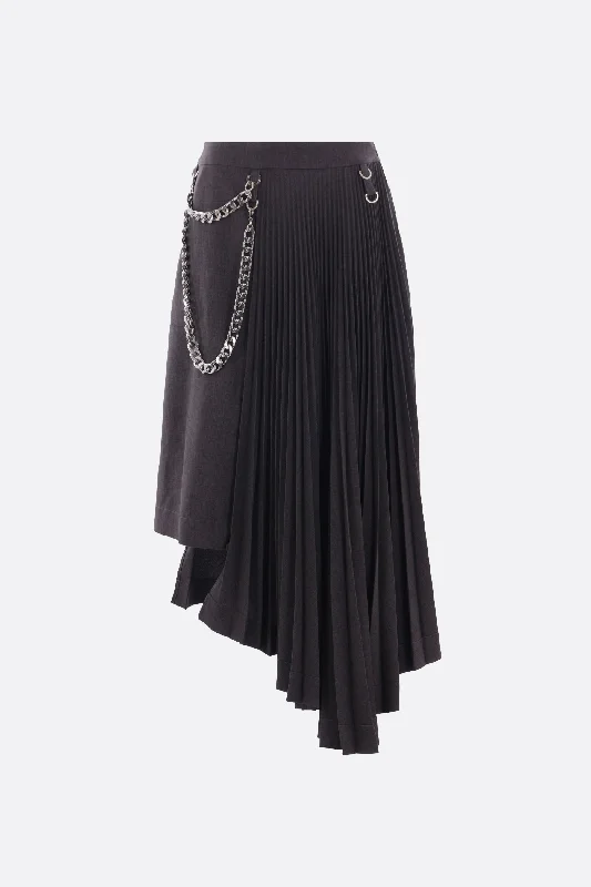 Skirts with a tie - front Cavo asymmetric skirt in pleated canvas