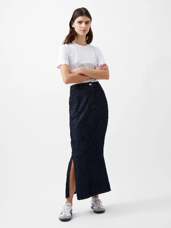 Denim skirts with distressed details Finley Denim Maxi Skirt