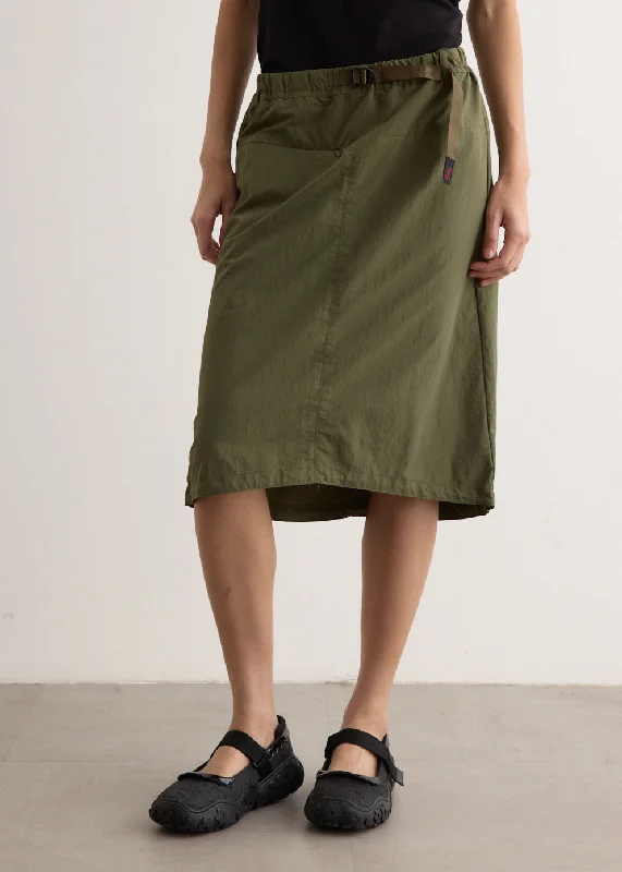 Wrap skirts for women with curves Nylon Packable Midi Skirt