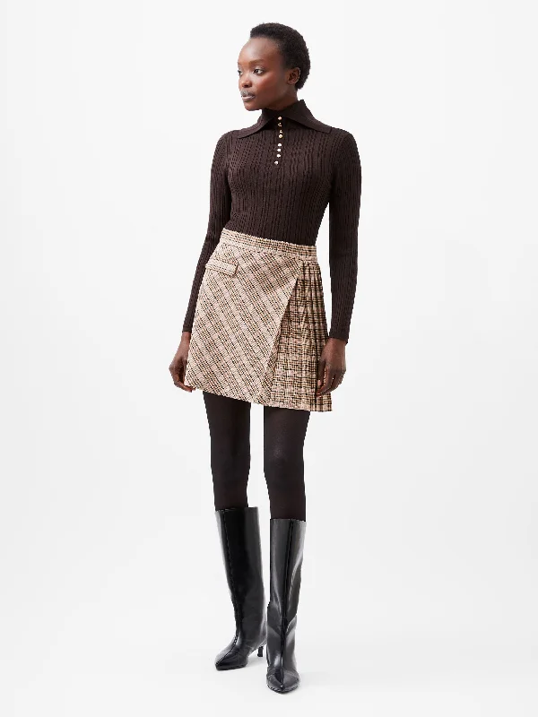 Printed organza skirts for a special occasion Gina Check Pleated Mini Skirt