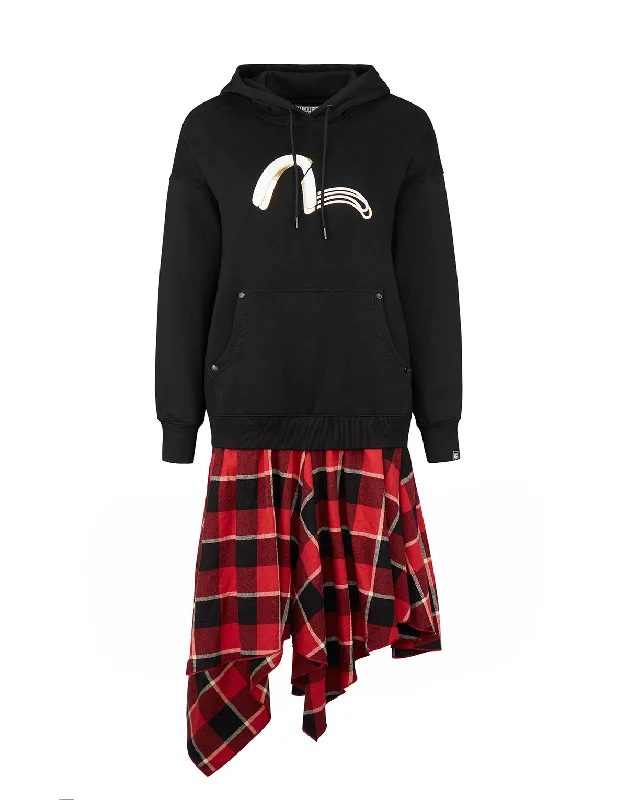 Skirts for a movie premiere Hoodie and Check Plaid Skirt One-Piece