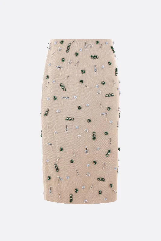 Skirts for a garden party Embla beaded canvas midi skirt