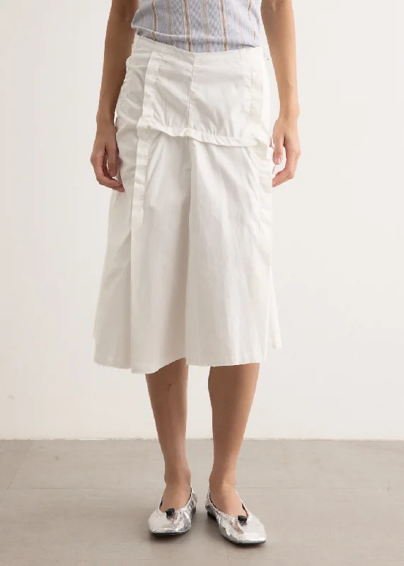 Skirts for pregnant women Raw Cut Shirring Skirt