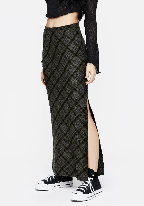 Skirts with a tassel trim Reseda Bias Check Maxi Skirt