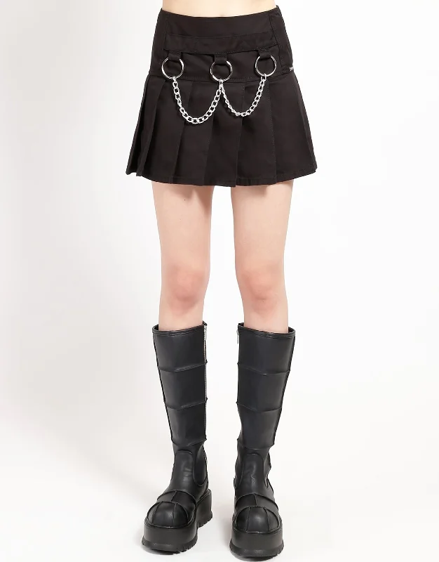 Printed organza skirts for a special occasion MARY CHAIN PLEATED SKIRT BLACK