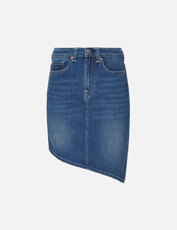 Skirts with a jacquard pattern Asymmetric Cut Denim Skirt