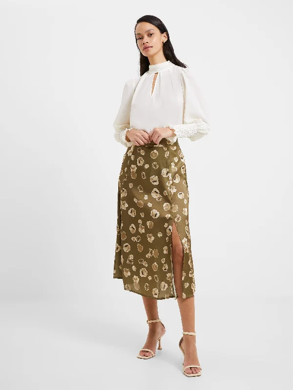 Skirts with a side zipper Bronwen Aleeya Satin Midi Skirt