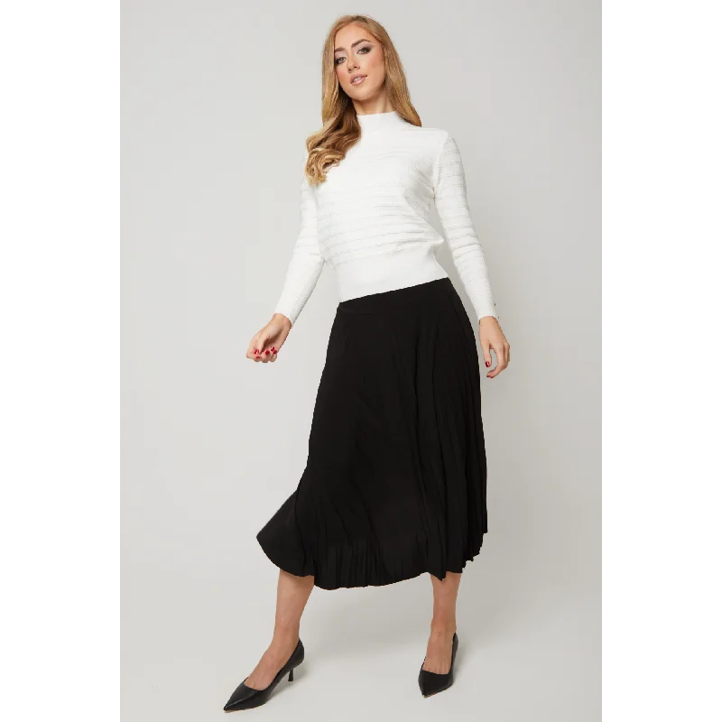 Long flowing maxi skirts for beach Women's Floaty Pleats Midi Skirt
