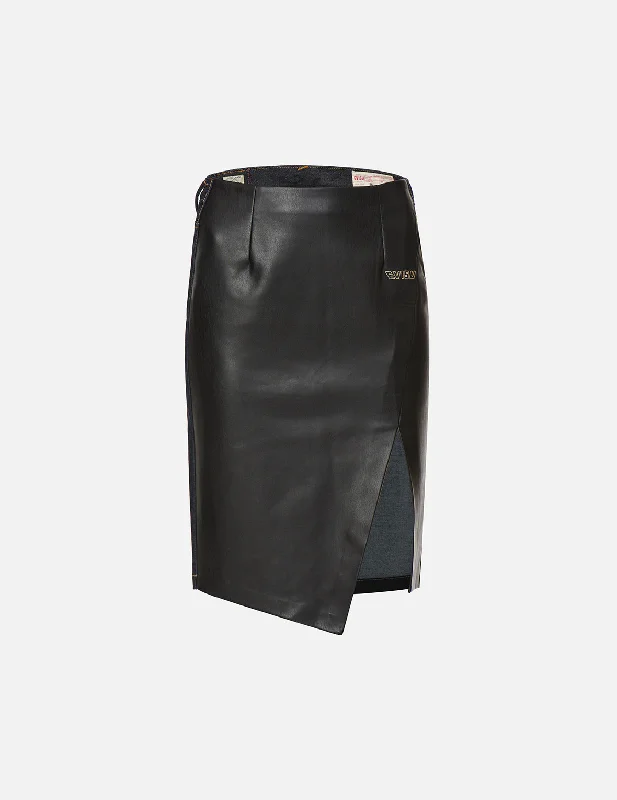 Long flowing maxi skirts for beach PU Panel Denim Pencil Skirt