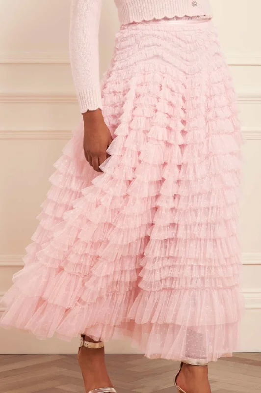 Skirts with a tiered ruffle Hattie Ruffle Ankle Skirt