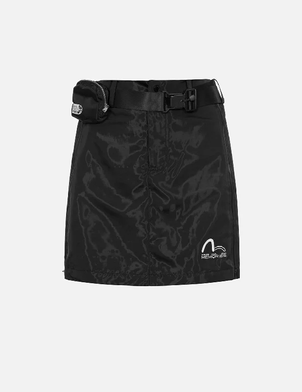 A - line skirts for petite women Seagull Print Regular Fit Skirt With Belt Bag