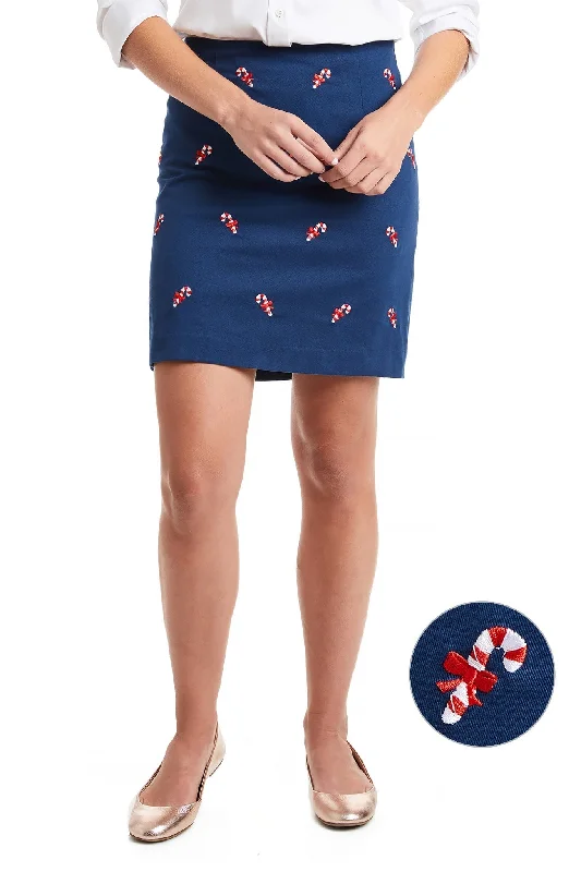 Skirts with belt loops Ali Skirt Stretch Twill Nantucket Navy with Candy Cane