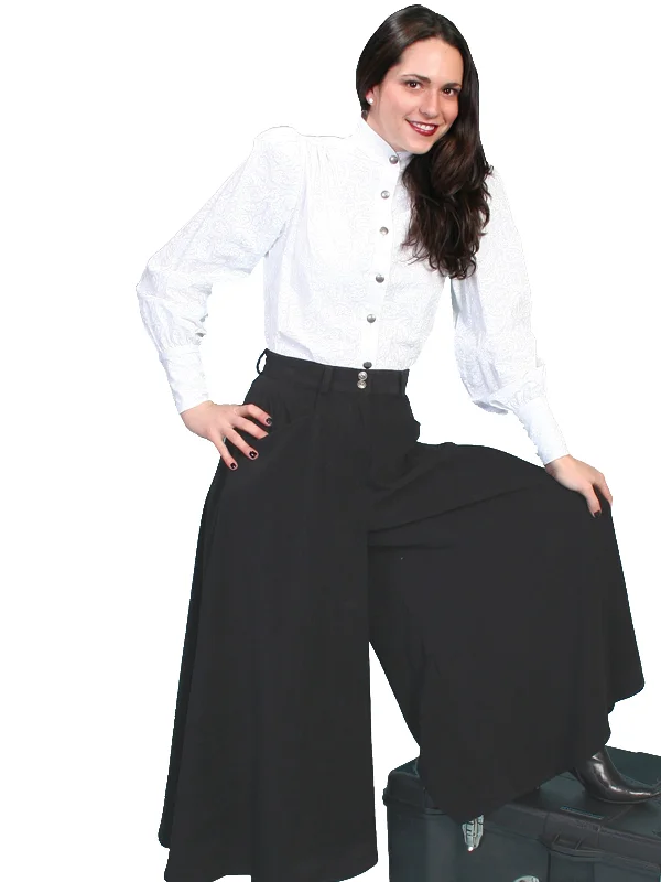 Skirts with a pleated front Scully RangeWear Womens Black Polyester Western Split Skirt