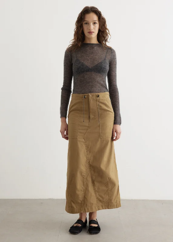 Skirts with a smocked waist String Fatigue Skirt