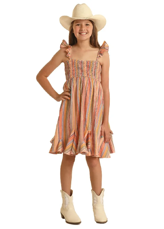 Skirts with a scalloped hem Girl's Rock & Roll Cowgirl Sleeveless Dress #BGD0R03252