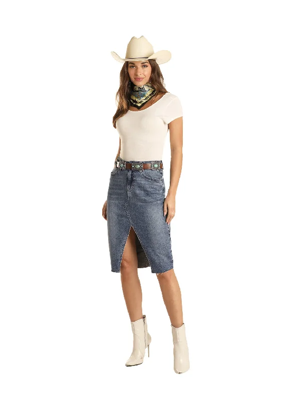 Elastic - waist skirts for lazy days Women's Rock & Roll Cowgirl Skirt #69H3703
