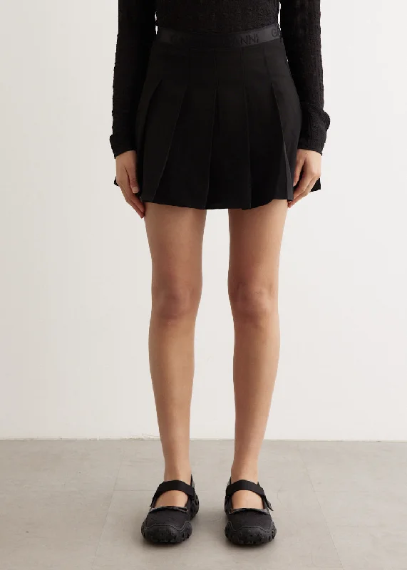 Skirts for a business trip Light Twill Pleated Mini Skirt