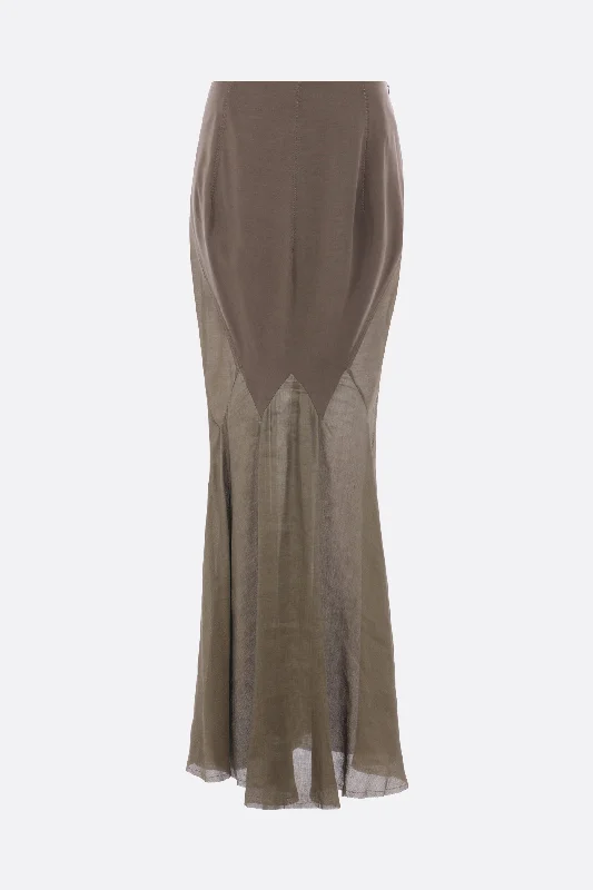 A - line cotton skirts for work silk and linen mermaid skirt