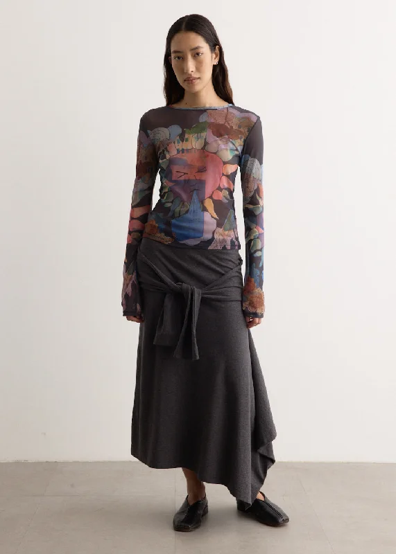 Maxi skirts with a slit Sash Skirt