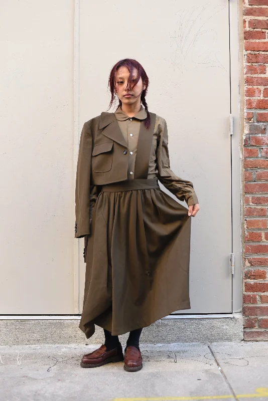 Long skirts for yoga Comme des Garçons Comme des Garçons (CDGCDG) Ladies Suspender Skirt { RL-A010-051-3 } - Khaki
