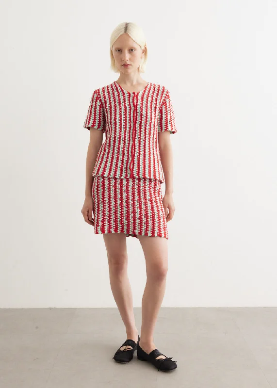 Skirts with a metallic finish Zig Zag Crochet Skirt