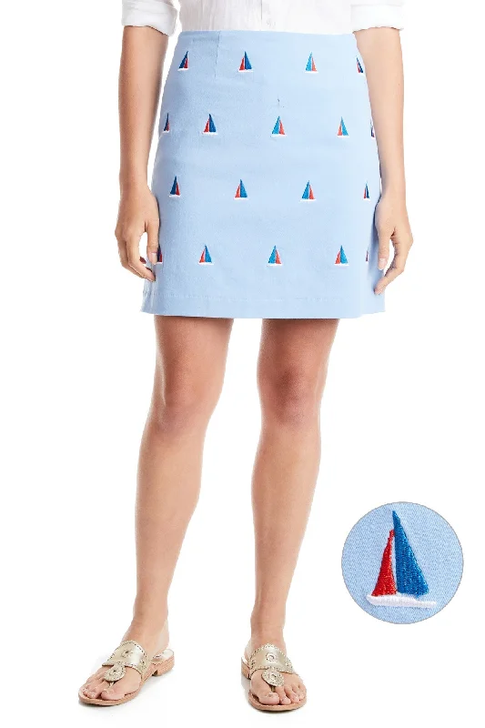 Sheath skirts for formal occasions Ali Skirt Stretch Twill Liberty with Americana Sailboat