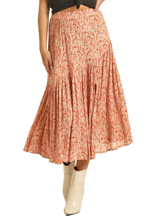 Skirts with side slits Women's Rock & Roll Cowgirl Midi Skirt #BW69B03871