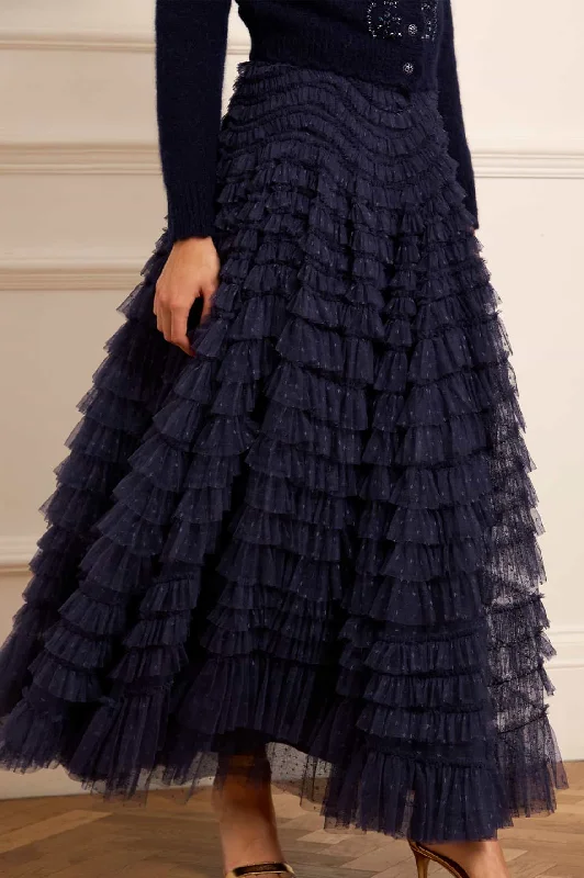 Skirts with hidden pockets Hattie Ruffle Ankle Skirt
