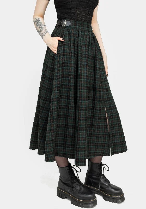 Skirts for a fashion show Nightingale Buckled Check Midi Skirt