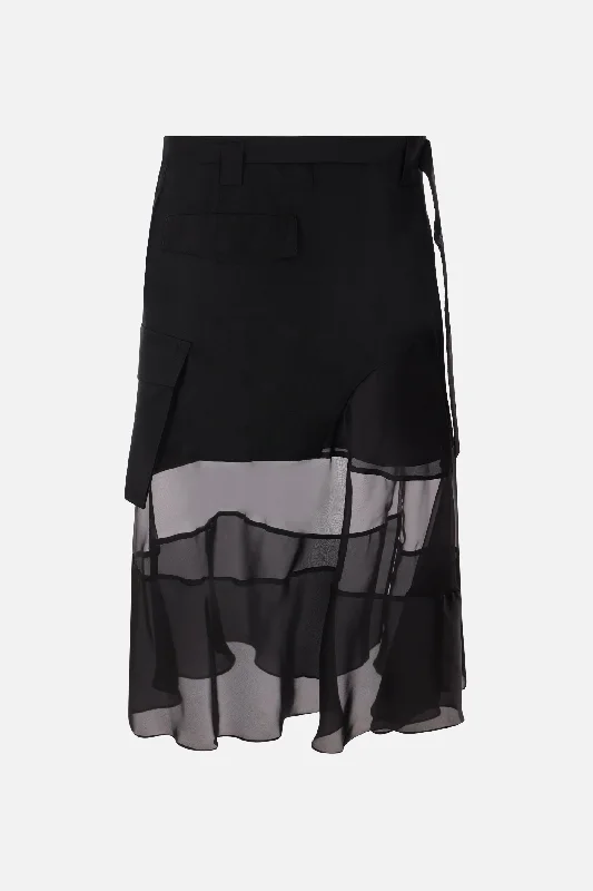 Long skirts for tall women wool blend asymmetric skirt with belt