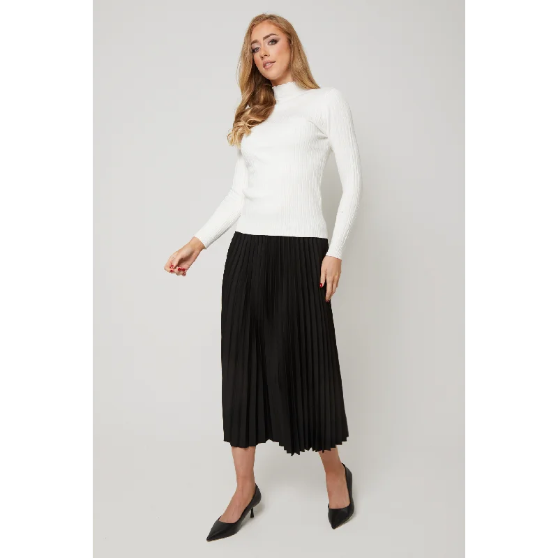 A - line skirts for a slimming effect Women's Pleated Midi Skirt