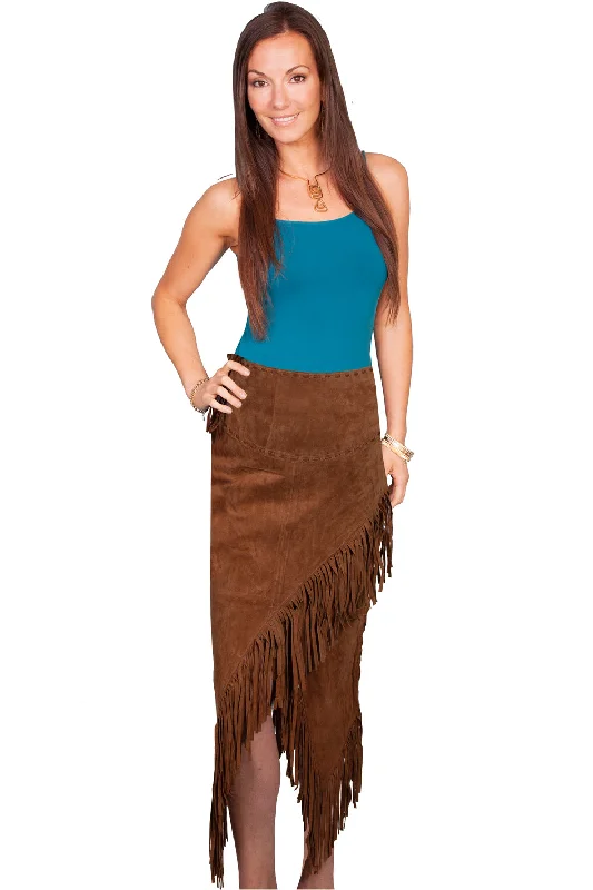 Skater skirts for casual outings Scully Womens Cinnamon Suede Long Skirt S