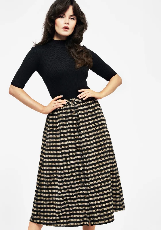 Skirts with a ruched design Sensus Check Button Front Midi Skirt