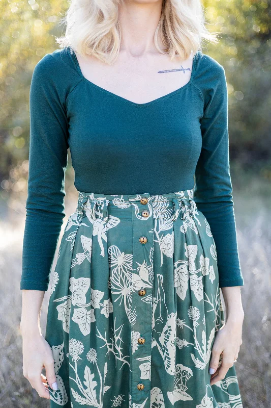Elastic - waisted maternity skirts Trices Skirt in Emerald Woodland Wonder