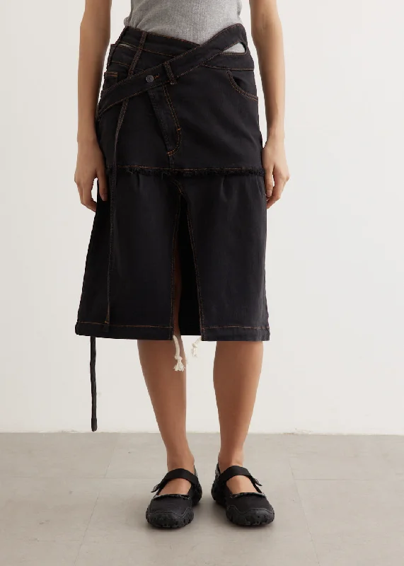 Skirts for a picnic Signature Wrap Denim Skirt