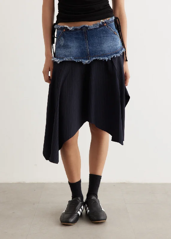 Skirts with a geometric pattern Denim Combination Fairy Skirt